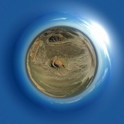 360 Degree Spherical Panorama. The Ustyurt Plateau
