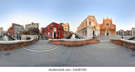 A 360 Degrees View Of SS. Giovanni And Paolo Square, Where There Is The Hospital Of Venice