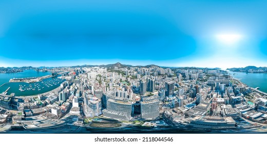 360 Panorama Photo Of Hong Kong City 	