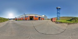 360 Panorama View In Modern Waste Hazardous Recycling Plant And Storage. Full 360 By 180 Degree Panorama In Equirectangular Spherical Projection, Skybox VR AR Content
Separate Garbage Collection.