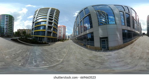 360 Panorama Vr Image Of Modern City Quarter