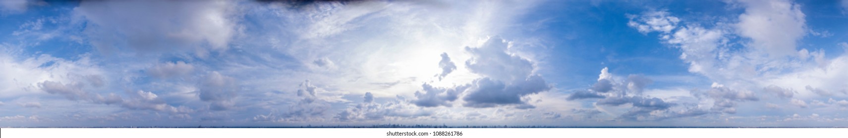 360 Seamless Cloudy Sky Panorama in Spherical (Equirectangular) format - Bangkok Thailand