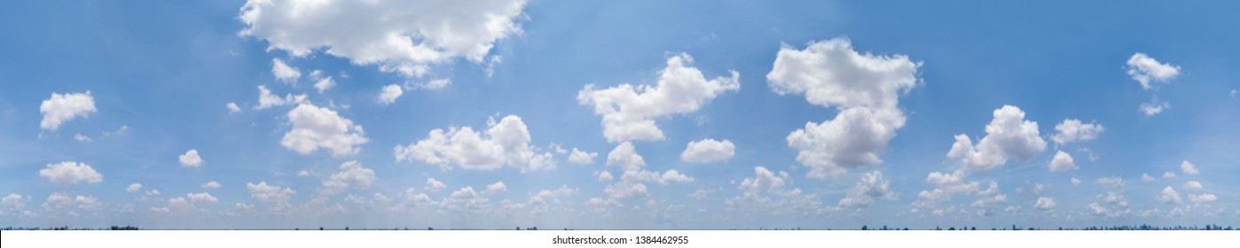 360 Seamless Sunny Sky with Cloud Panorama in Spherical (Equirectangular) format - Bangkok Thailand
