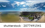  360 spherical image Aerial Panorama of St Mildreds Bay, Westgate, Kent.   