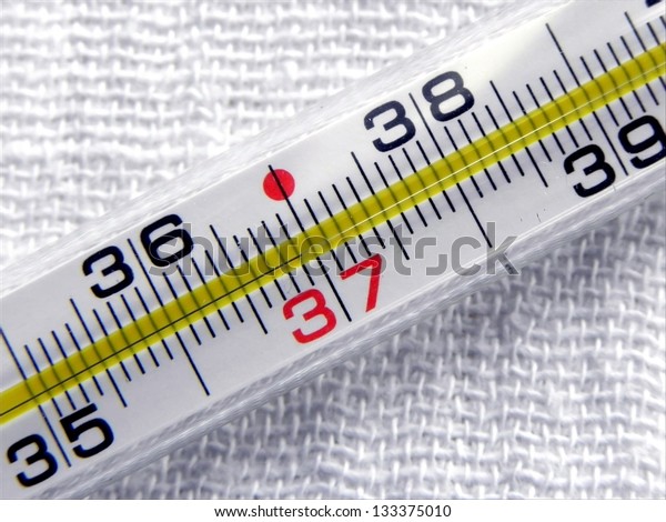 369 On Quicksilver Thermometer Measured Temperature Stock