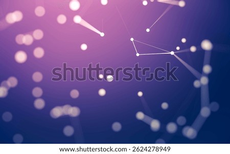 3d Abstract background. Molecules technology with polygonal shapes, connecting dots and lines. Connection structure. Big data visualization. 3d background.