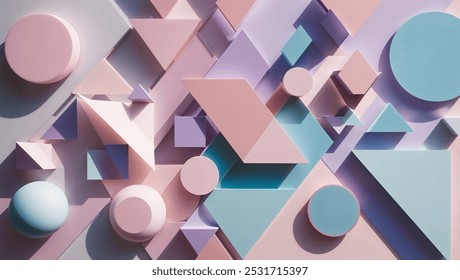 3d abstract geometric elements bright