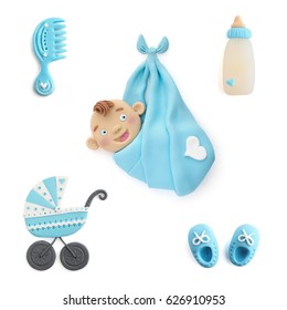 3d Baby Set Boy Son Childrens Stock 