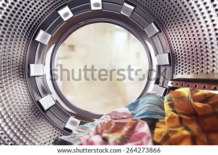 3D background, washing machine drum.
