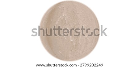 3D Beige Plaster Sphere Isolated on White Background with Realistic Stucco Texture for Minimal Design Elements. 