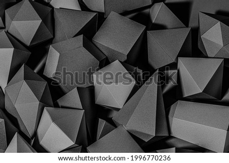 3D black geometric patterned background