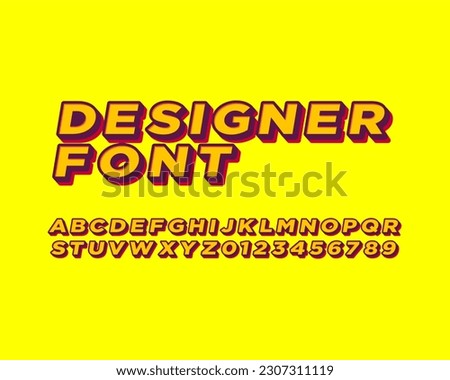 3D bold Abstract Designer font set