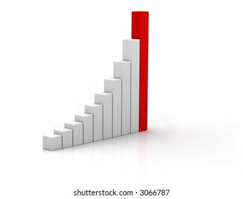 3d business statistics in white background with reflection on floor - Powered by Shutterstock