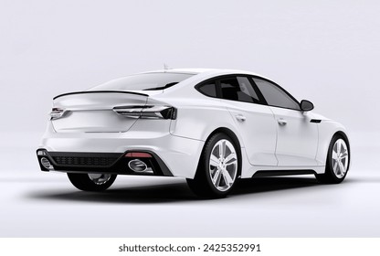 3D car rendering. View mockup of the car from above
