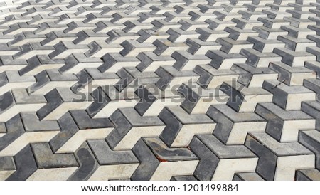 3D cement interlock paving on ground floor.