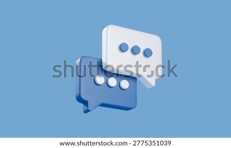 3D Chat message bubbles icon representing digital communication, conversation and messaging concepts