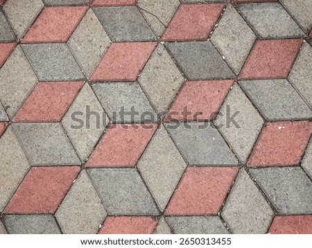 3D cube pattern or optical illusion pattern on paving blocks or concrete blocks