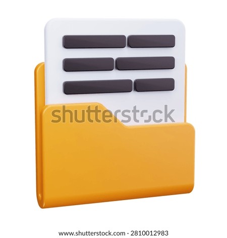 3D Document Folder File Management Icon