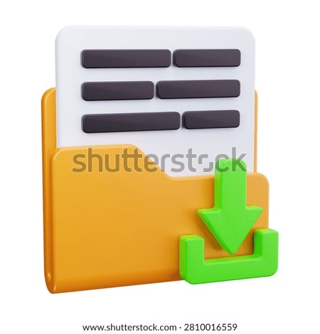 3D Download Document Folder File Icon