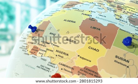 3D Earth Globe with Location Pinpoints 3d illustration