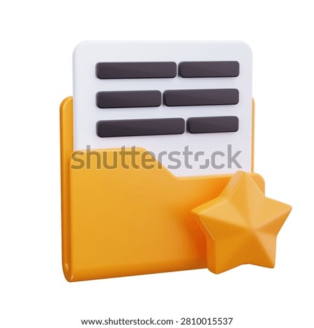 3D Favorite Document Folder Star Icon