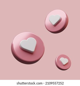 3d floating heart icon for social media background, Valentine Day theme. 3d rendering - Powered by Shutterstock