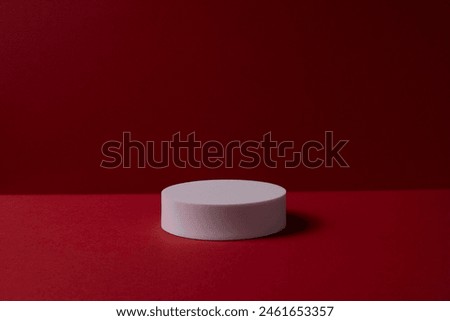 3d geometric standing red background