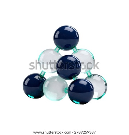 3D glass morphism AI embedding icon with vector sphere cluster representing semantic similarity in neural networks