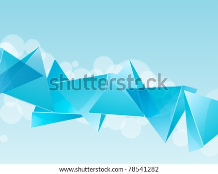 3d glass pyramids on an blue landscape background