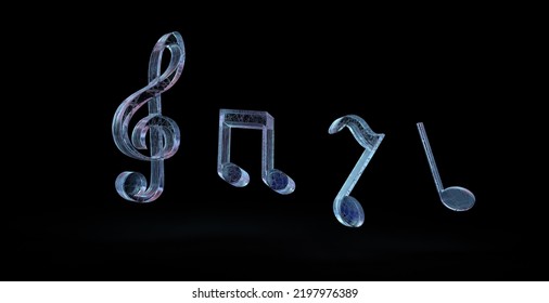 3D Glossy musical notes Music notes 3d model art designs - Shutterstock ID 2197976389