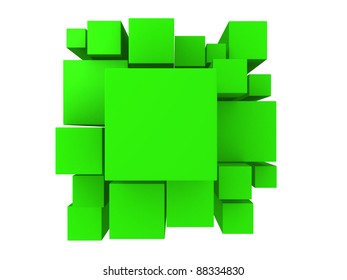 3d green abstract background - render illustration