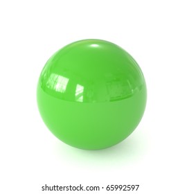 3d Green Ball Isolated On White Background