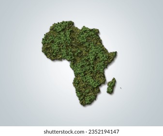 3d Green map of Africa on white isolated background
 - Shutterstock ID 2352194147