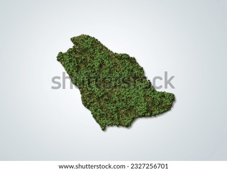 3d green map of Saudi Arabia on white isolated background, Saudi Arabia 3d green map