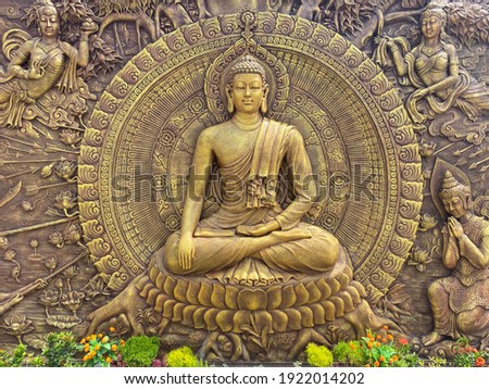 3D Buddha’s hand carved wall sculpture