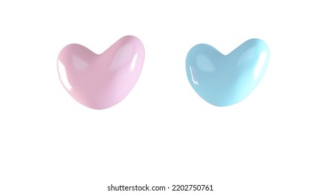 3d Heart Model Icon Pink And Blue