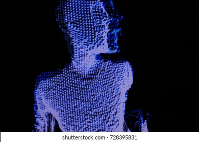 3D human figure in polygonal mesh (3D grid). Computer simulation. Body scanning. Human body model. - Powered by Shutterstock