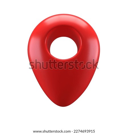 3D icon Realistic Style red glossy Location map pin gps pointer markers illustration for destination. Geo tag isolated on white background with clipping path