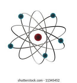 3d illustrated of an atom