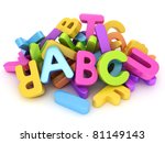 3D Illustration of Assorted Letters of the Alphabet