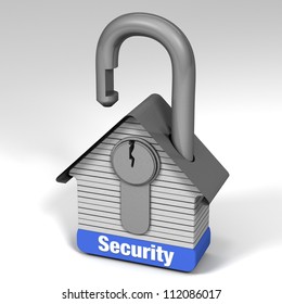 3D Illustration Demonstrating Home Security.