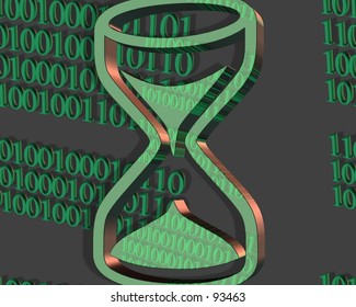 3d illustration of an electronic mailbox in a binary like way