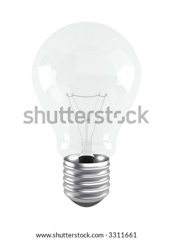 3d illustration of a light bulb. A clipping path is included for easy editing