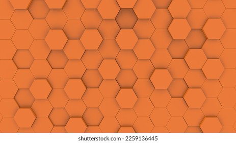 3d illustration of orange color hexagon shaped bee comb structure - Powered by Shutterstock - Get 15% off with code: PIKWIZARD15