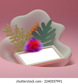 3d image of flower card