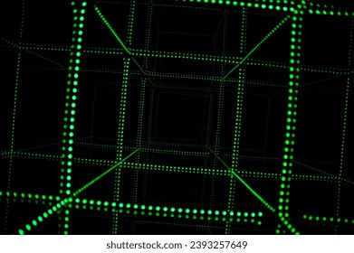 3d lines background abstract. laser beams  background. Green cube, consisting of block. 
 - Powered by Shutterstock - Get 15% off with code: PIKWIZARD15