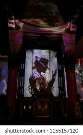 3d Mapping At The Estate Of Michael Jackson + Sony Music Present Michael Jackson Scream Halloween Takeover At TCL Chinese Theatre IMAX On October 24, 2017 In Los Angeles, CA