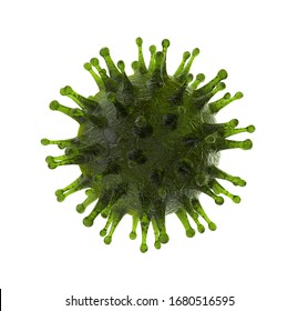 3D Medical Illustration Of Corona Virus, Covid-19. Isolated Corona Virus On White 3D Rendered. 