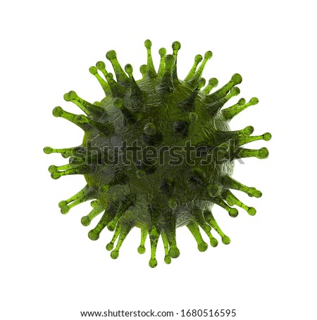 3D medical illustration of Corona Virus, Covid-19. Isolated Corona Virus on White 3D rendered. 