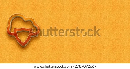 3D metallic cloud with protective shield icon on textured orange background